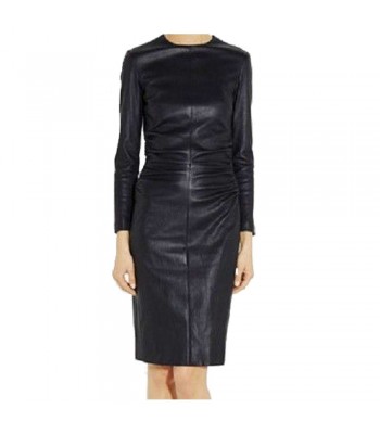 New Genuine Leather Lambskin Women Fashion Ladies Dress 